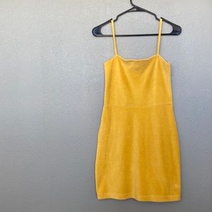 Forever 21 Sleeveless Yellow Ribbed Summer Dress Size Medium